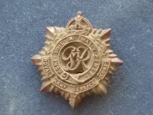 WW11 Plastic Cap Badge - Royal Army Service Corps