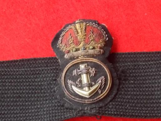 Bullion Cap Badge on Band - Royal Navy Petty Officer