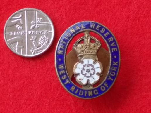 WW1 period Lapel Badge - National Reserve West Riding of York