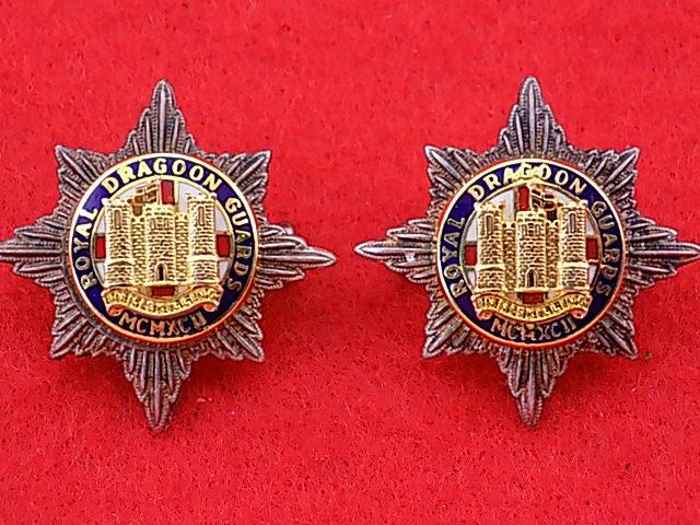 Officers Pair of Collar Badges - Royal Dragoon Guards