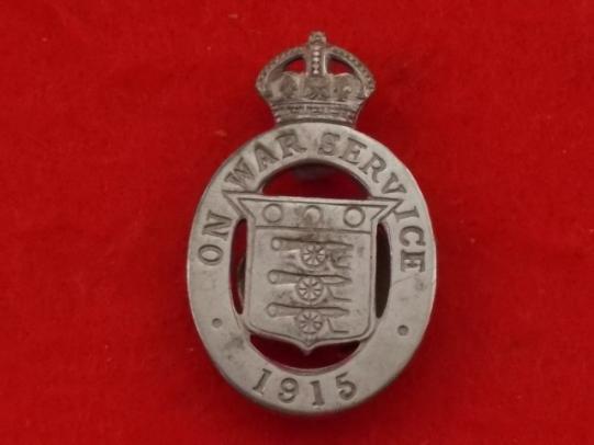 Rare Nickel - WW1 Lapel Badge - On War Service 1915