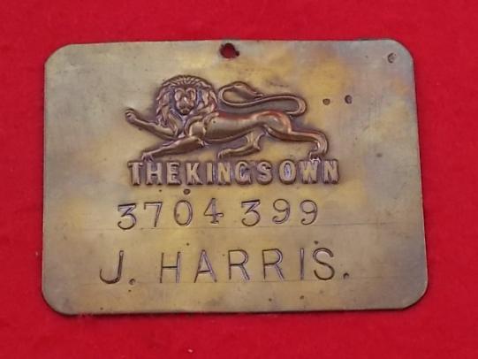 WW11 Bed Plate - The Kings Own
