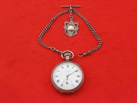 HM Silver Pocket Watch Double Albert & Fob