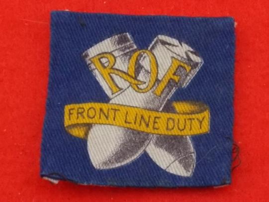 Cloth Badge - Royal Ordnance Factory - Front Line Duty