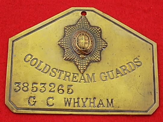 WW11 Brass Bed Plate - Coldstream Guards