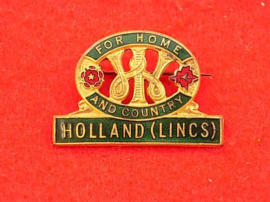 Pin Badge - Women's Institute For Home & Country - Holland (Lincs)