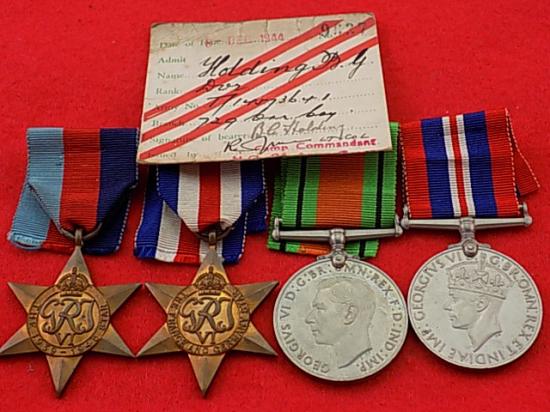 WW11 Group of Medals and pass to Dvr B G Holding