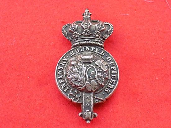 Horse Furniture White Metal Badge - Infantry Mounted Officers