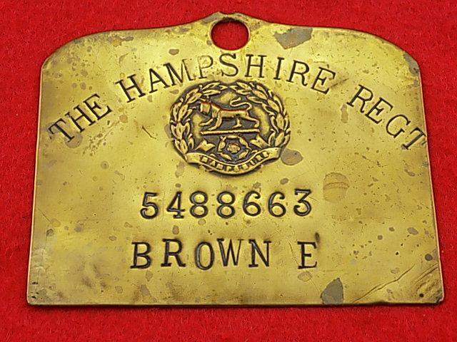 Brass Bed Plate - The Hampshire Regiment