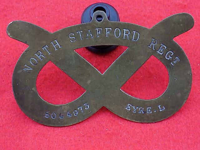 Bed Plate - North Stafford Regiment