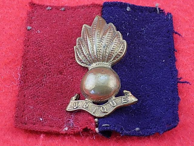 Cloth/Brass Pagri Badge - Royal Artillery