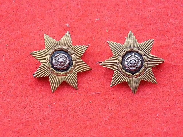 Pair of Officers Dress Collars - East Yorkshire Regiment