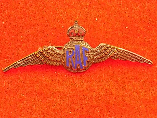 RAF Sweetheart Broach with Kings Crown