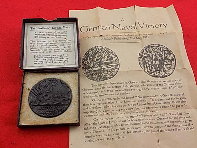 Boxed RMS Lusitania Medal (British Copy)