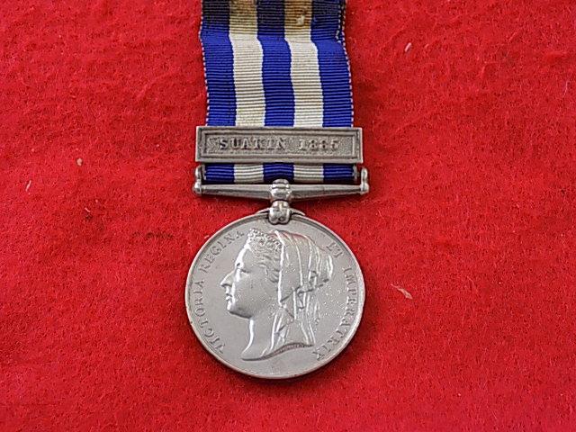 Egypt Medal bar Suakin 1885 - 5617 Pte H Wilson M.S. Corp